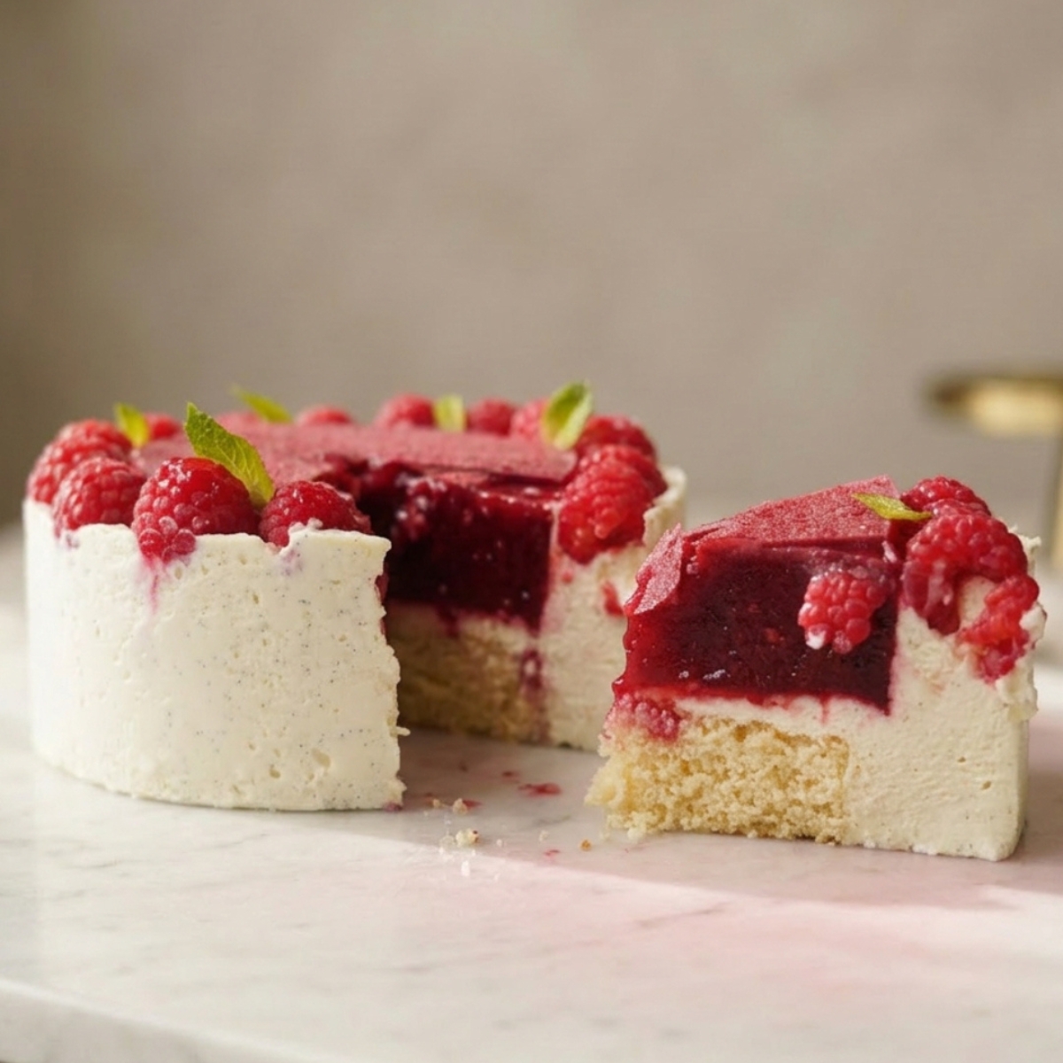 Raspberry Rose Vanilla Entremets